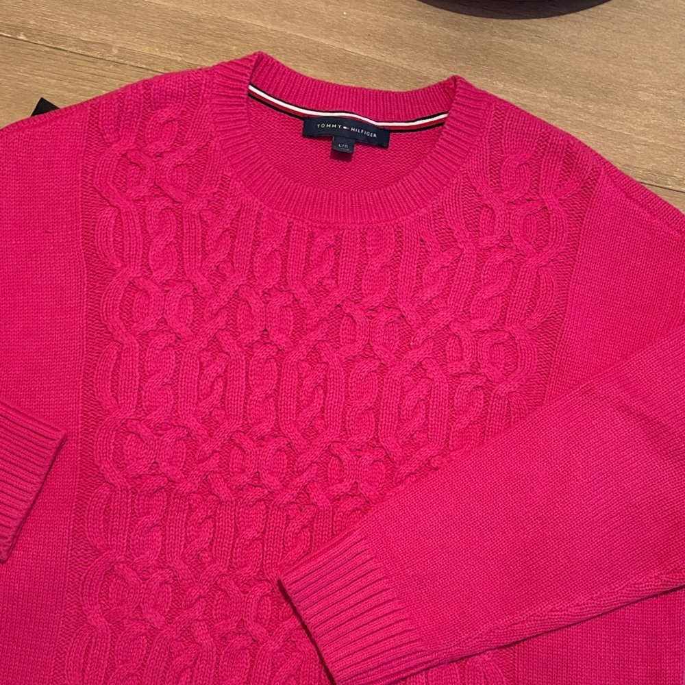 Pink Cable Knit Sweater by Tommy Hilfiger